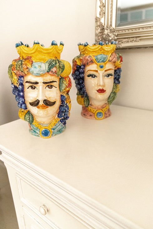 Ceramic Moor Heads 'Testa di Moro' (coloured)